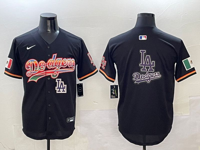 Men Los Angeles Dodgers Blank Black rainbow Nike 2025 MLB Jersey style 24->los angeles dodgers->MLB Jersey